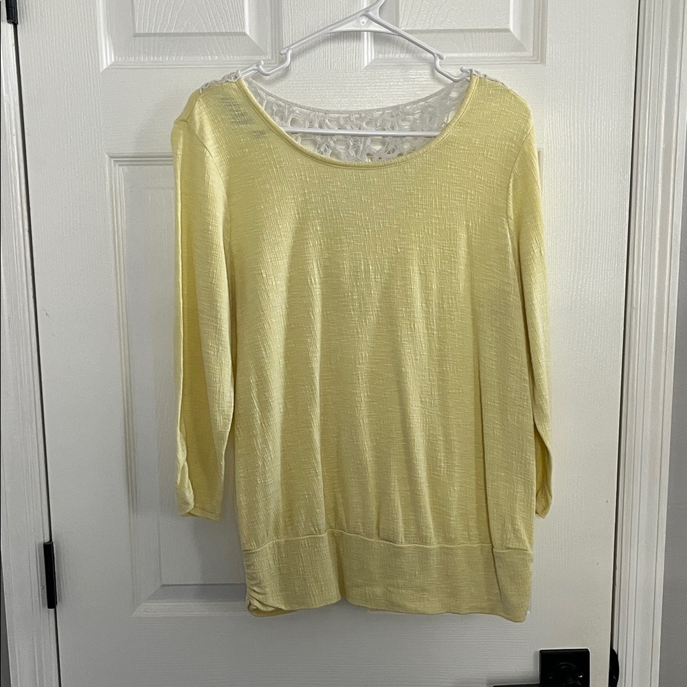 Apt. 9 Soft Yellow Knit Top - Size L